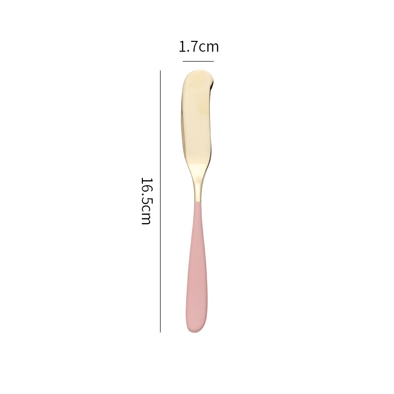 Stainless Steel Cheese Dessert Jam Spreaders Butter Knife Westen Cutlery Breakfast Tool Tableware Kitchen Restaurant Supplies: Pink