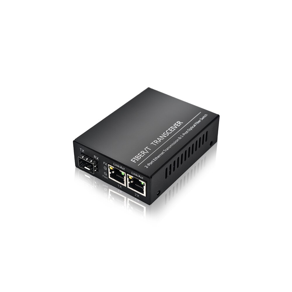 Gigabit 1 Sfp 2 RJ45 Ethernet Media Converter Met Sfp Fiber Poort. 10/100/1000Mbps Sfp Media Converter/Fiber Transceiver