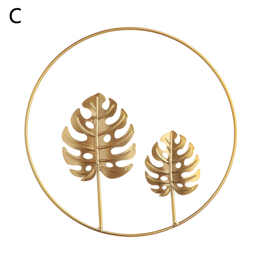 Luksus smijern veggheng ornament måke rund ginkgo blad bakgrunn veggdekorasjon stue vegg hjemmeinnredning: type-c