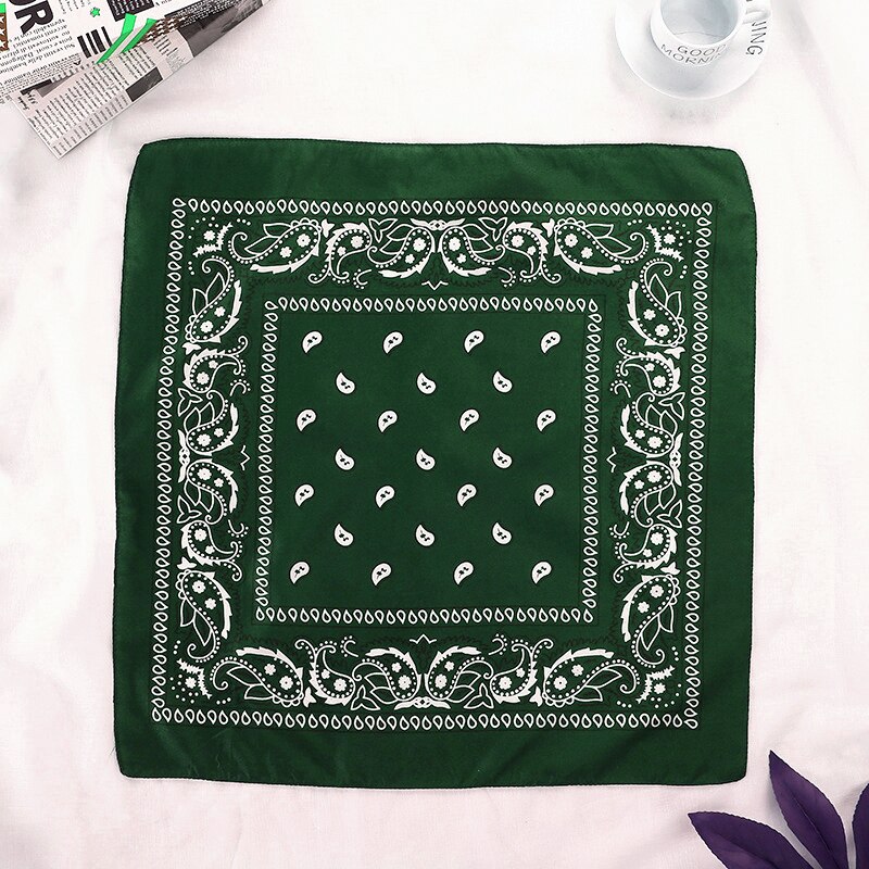 Bandana fazzoletto Unisex Hip Hop nero Paisley collo sciarpa sport copricapo polso avvolge testa sciarpe quadrate stampa fazzoletto: Army Green