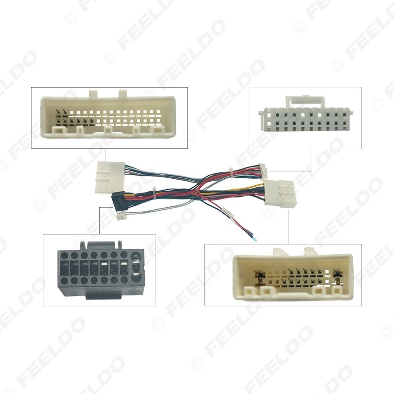 FEELDO – lecteur DVD Audio de voiture 16 broches, adaptateur de puissance Calbe avec boîte Canbus pour Renault Clio 4/Captur 16-17, prise stéréo, faisceau de câbles