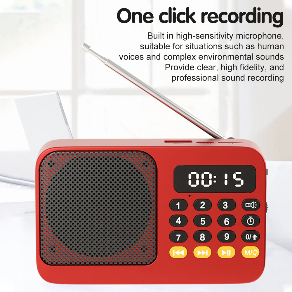 Portable Radio Pocket Music Player with LED Display Radio FM AM SW All Band Radio Receiver Support TF/U Disk/Bluetooth Playback