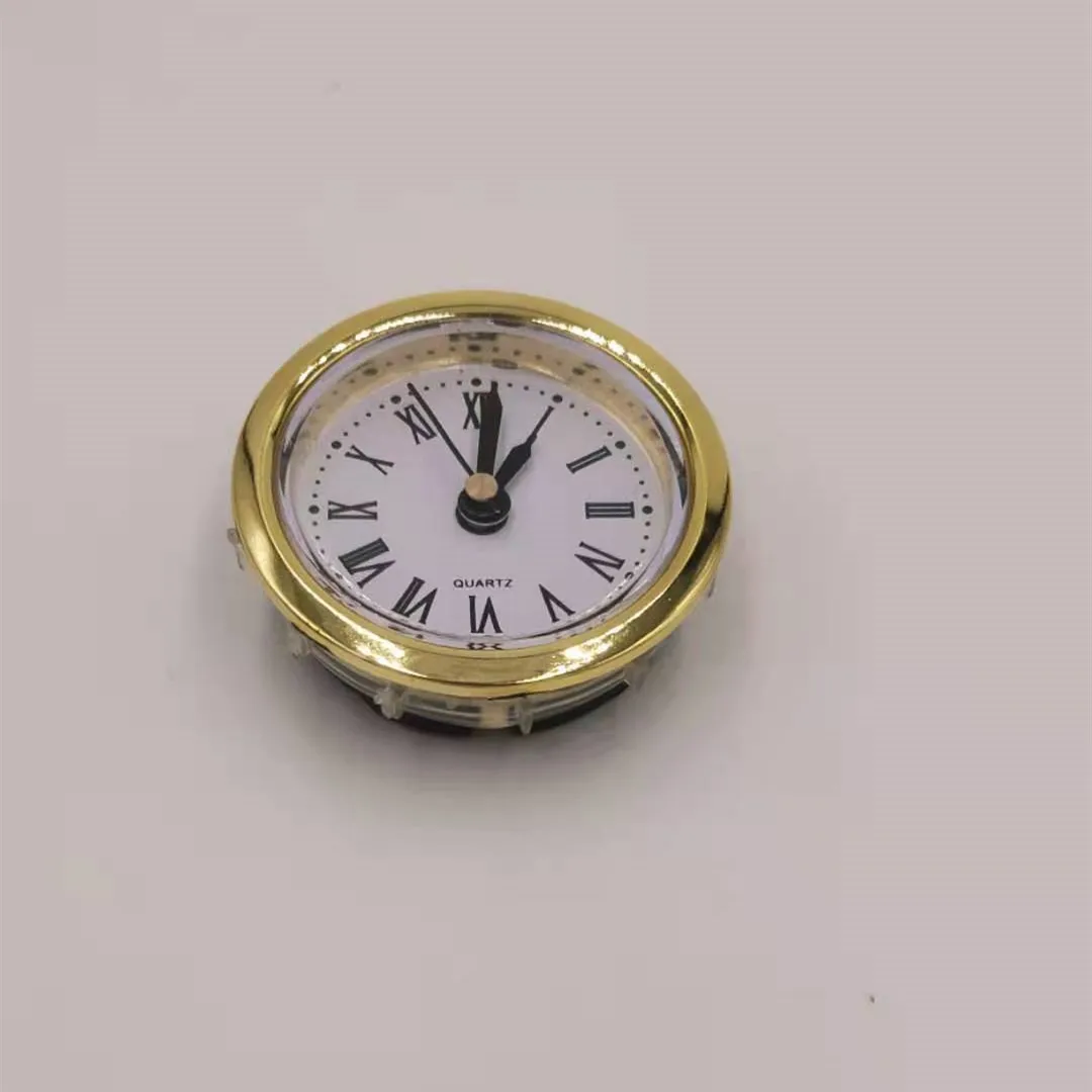 5 Stück Goldrand durchmesser 50mm Einsatz Quarzuhr für eingebauten Einsatz Uhren kopf DIY Schreibtisch uhr