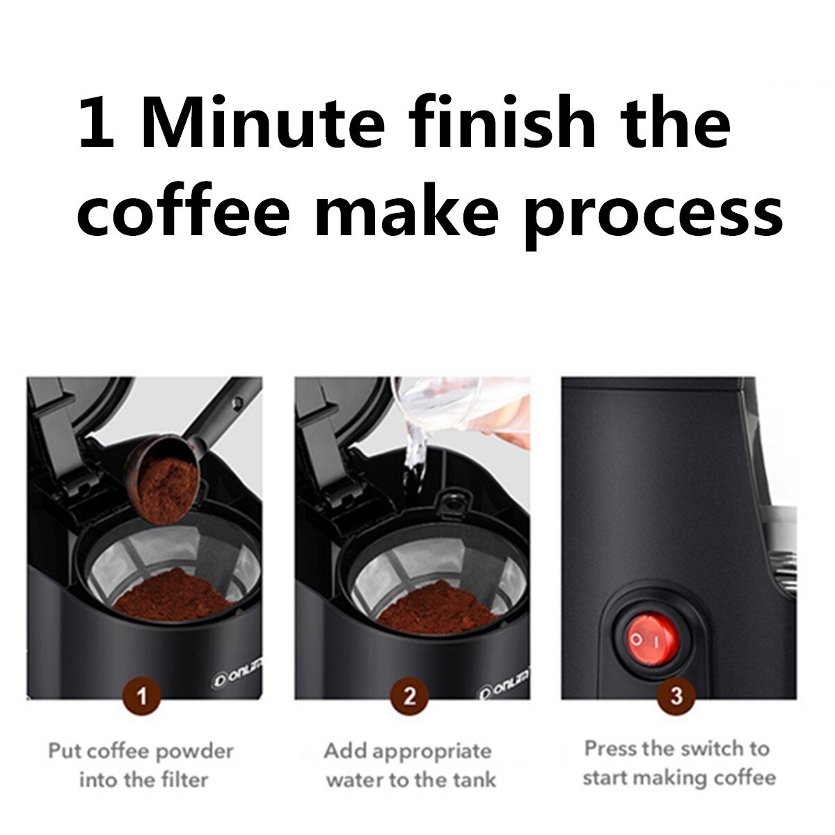 600ML Multifunctional Automatic Coffee Machine Americano Drip Coffee Maker Machine Electric Black Hourglass Make Cafe Tea