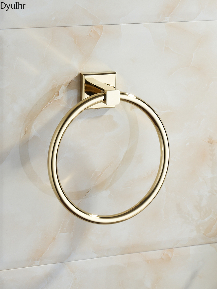 Handdoekenrek Ring Gratis Geperforeerde Ring Handdoek Handdoek Nordic Creatieve Golden Badkamer Handdoek Ring Ring Gold Dyuihr