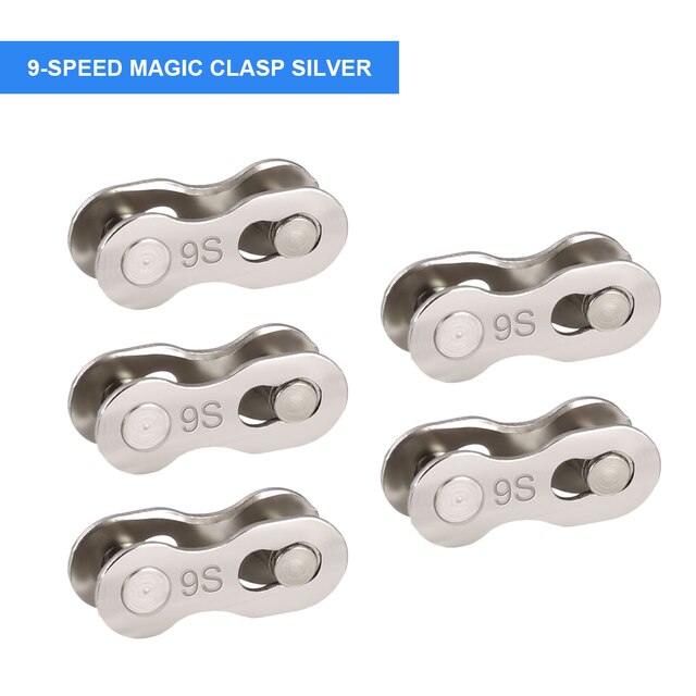 5Pairs Fietsketting Quick Link Bike Chain Quick Release Connector Mtb Racefiets Ketting Reparatie Tools Voor 6/7/8/9/10/11/12 Speed: Silver 9s