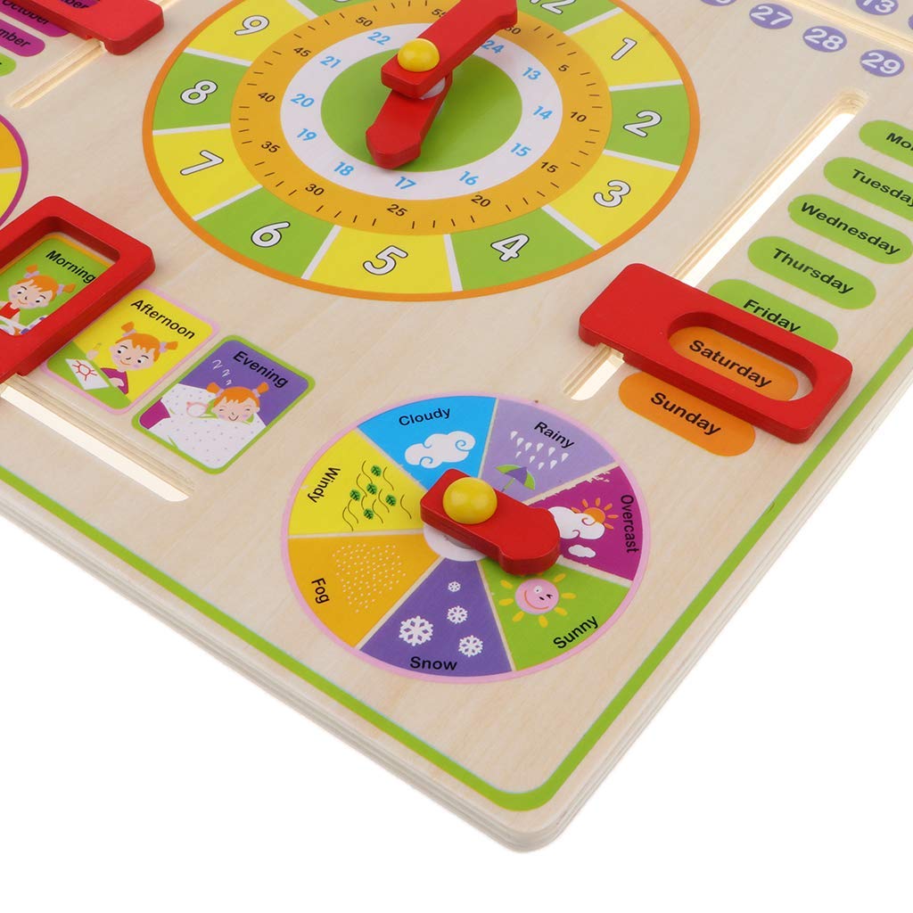 Houten Klok Kalender Puzzel Spel Tijd Leren Logisch Denken Educatief Speelgoed Voor Kinderen Kids