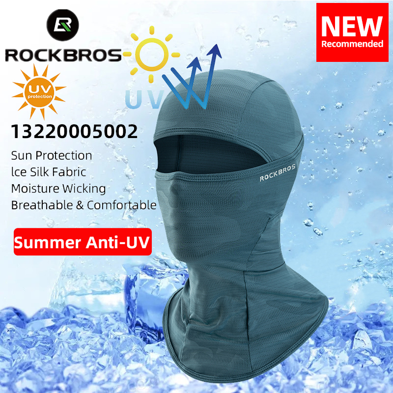 ROCKBROS printemps été cyclisme masque UV Protection solaire masque vélo cagoule chapeau vélo écharpe respirant Sport moto masques: Black