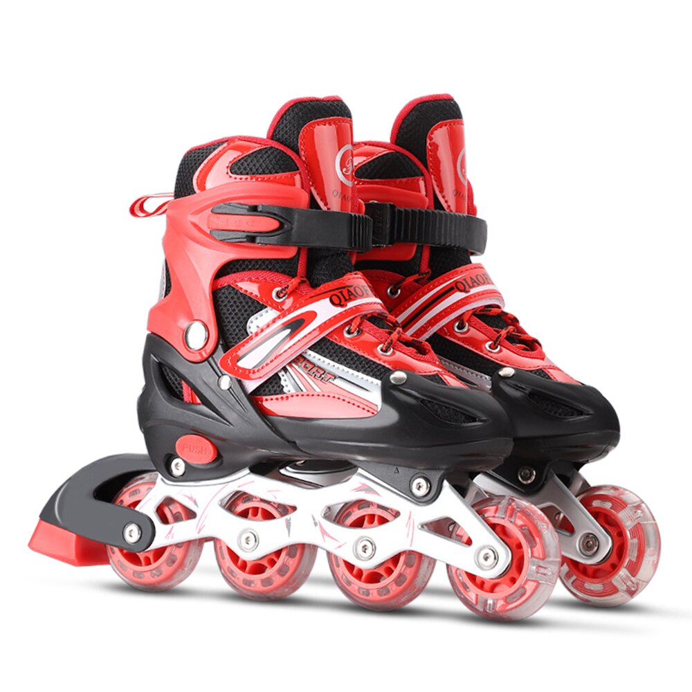 Einstellbare Beleuchtung Inline Rollschuhe mit Licht hoch Räder Männer Frauen draussen Rollschuhe Schuhe für freundlicher Erwachsene Rolle Rollschuhe: rot M