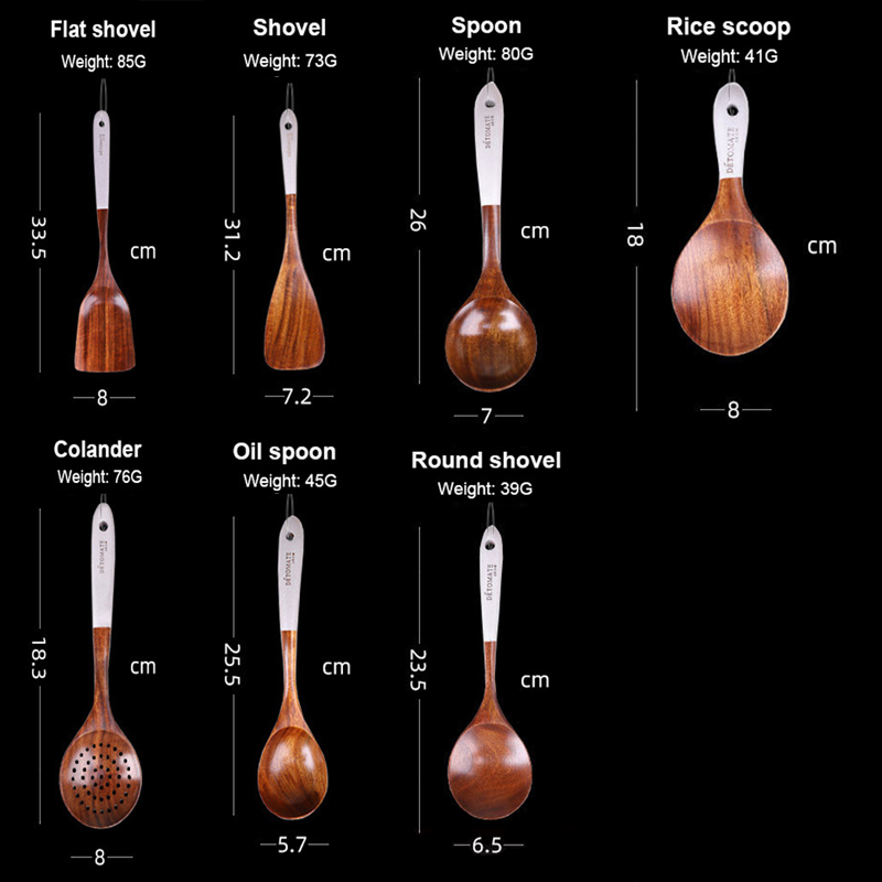 Houten Kookpotten Set Rijstsoep Opscheplepel Massief Houten Keukengerei Accessoires Kookgerei Set Non Stick Handvat Schop