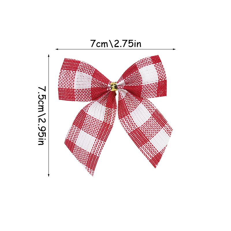 10/20Pcs Christmas Bows Tie Decoration Red Green Bow-knot Merry Christmas Tree Decor Pendant Year Navidad: L / Dark Khaki