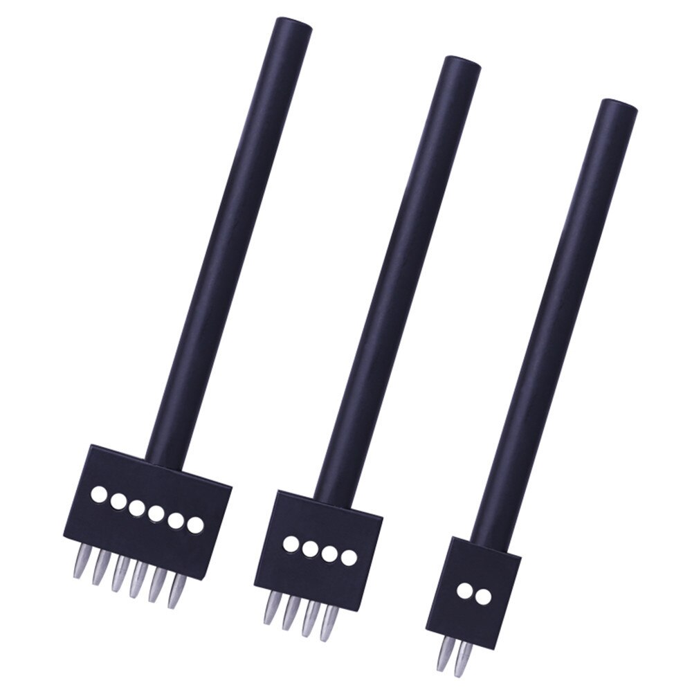 LMDZ 4mm stitch hole punch tool prong 2/4/6 Hole Diameter Punch Tools Round Row Punch Drill DIY leather craft stitch