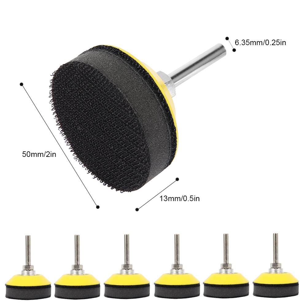 2'' (50mm) Hook and Loop Sanding Pad for Sanding Discs with 1/4'' Shank Drill Attachment and Soft Foam Layer Buffering Pad