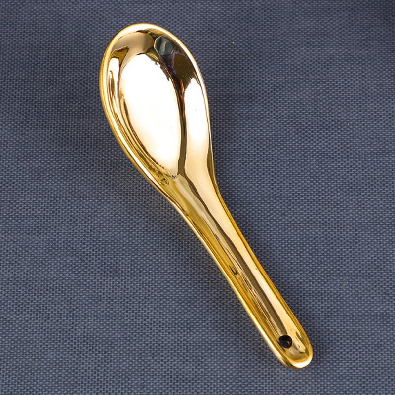 chinese 5 inch pure copper round soup spoons kids Rice porridge metal multifunction tableware Household Healthful spoon