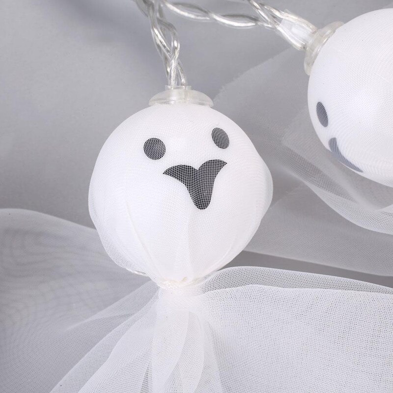 20 40 LED Halloween Ghost Doll Shape String Lights Indoor Fairy Light Twinkle Battery USB Power Party Garden Decoration