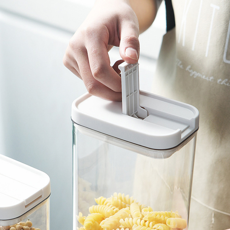 500/800/1300/1800ml Food Preservation Storage Box Plastic Airtight Jar Kitchen Transparent Whole Grain Milk Powder Storage Box