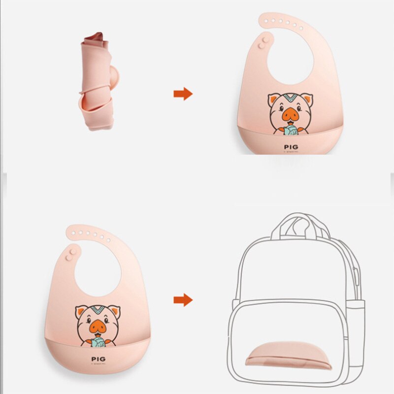 Bebé de silicona impermeable, de Saliva goteando baberos Bandana dibujos animados recién nacido alimentación suave comestible delantales bebé ajustable eructo bufanda