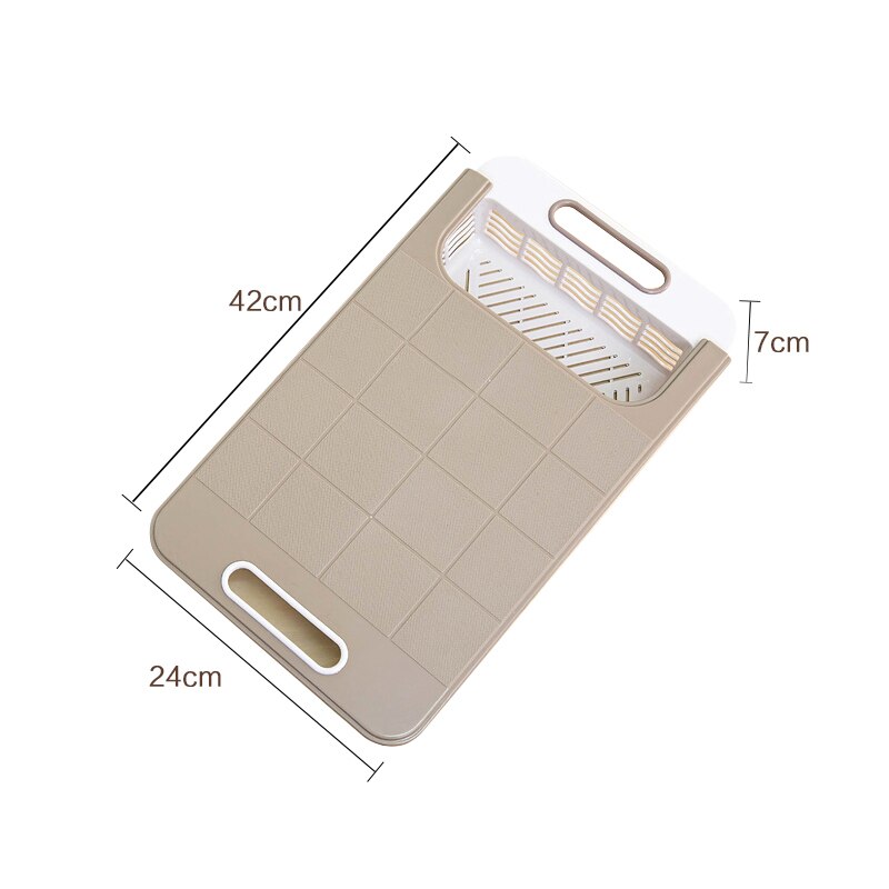 Adjustable Kitchen Plastic Chopping Block Multifunctional Drawer Storage Chopping Block Double Layer Antibacterial Cutting Board