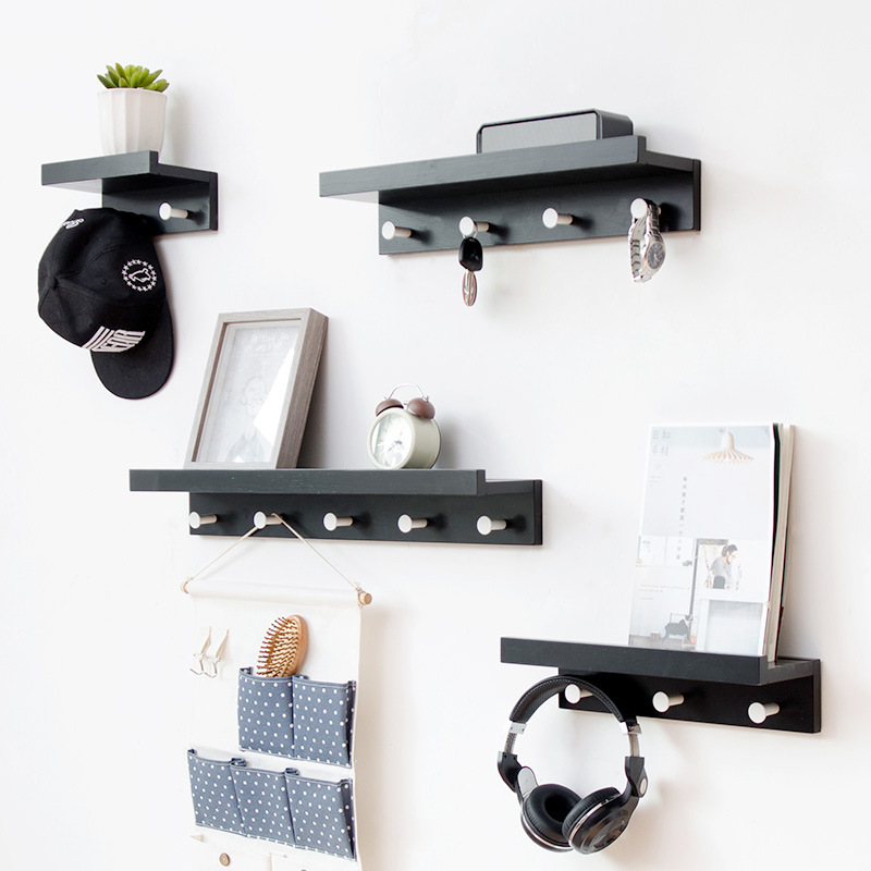 Nordic Houten Muur Haak Display Rack Muur Opknoping Kapstok Veranda Muur Creatieve Home Decoratie Jas Hoed Muur Plank