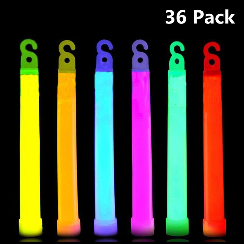 36 Ultra Bright Glow Sticks Plus - Bulk Pack Industrial Grade - 6 Inch Waterproof Glow Stick - 12 Hour Duration - Mixed Colors