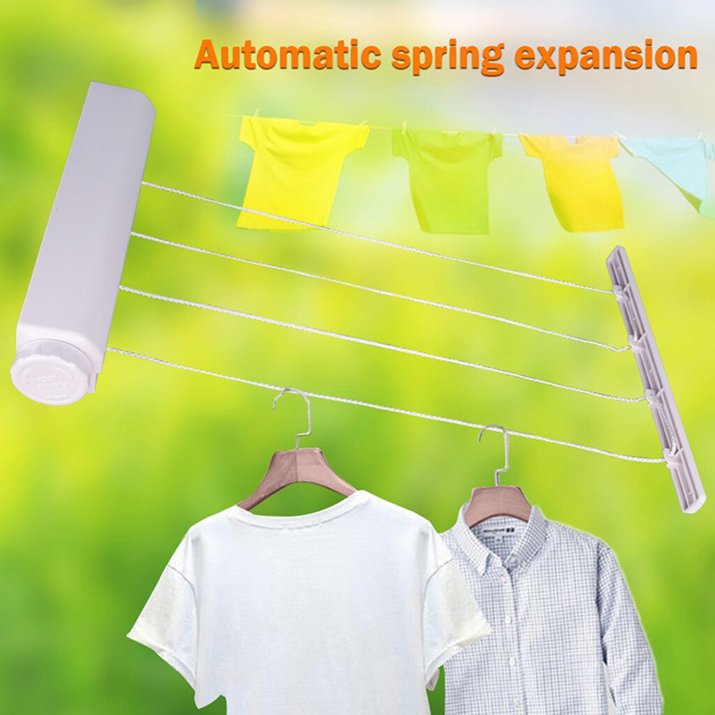 Indoor Automatic Retractable Clothes Line ing Drying Wall Clothing Towel er Washing Household Clothes Dryer: 4 Rope