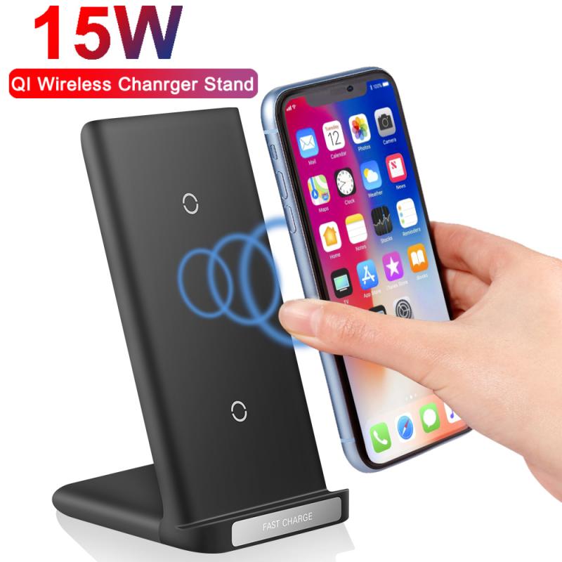 15W Qi Draadloze Oplader Adapter Qc 2.0 Quick Charge Dock Stand Voor Ios Android Snelle Laadstation Telefoon Oplader