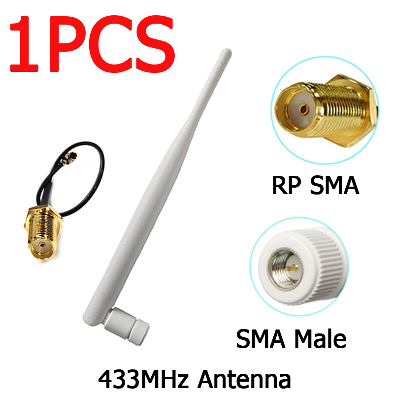 433 MHz lora Antenne 5dbi SMA Stecker 433 mhz IOT antena wasserdichte gerichtet antenne + 21cm RP-SMA/u.FL Zopf Kabel: 1Stck  MC