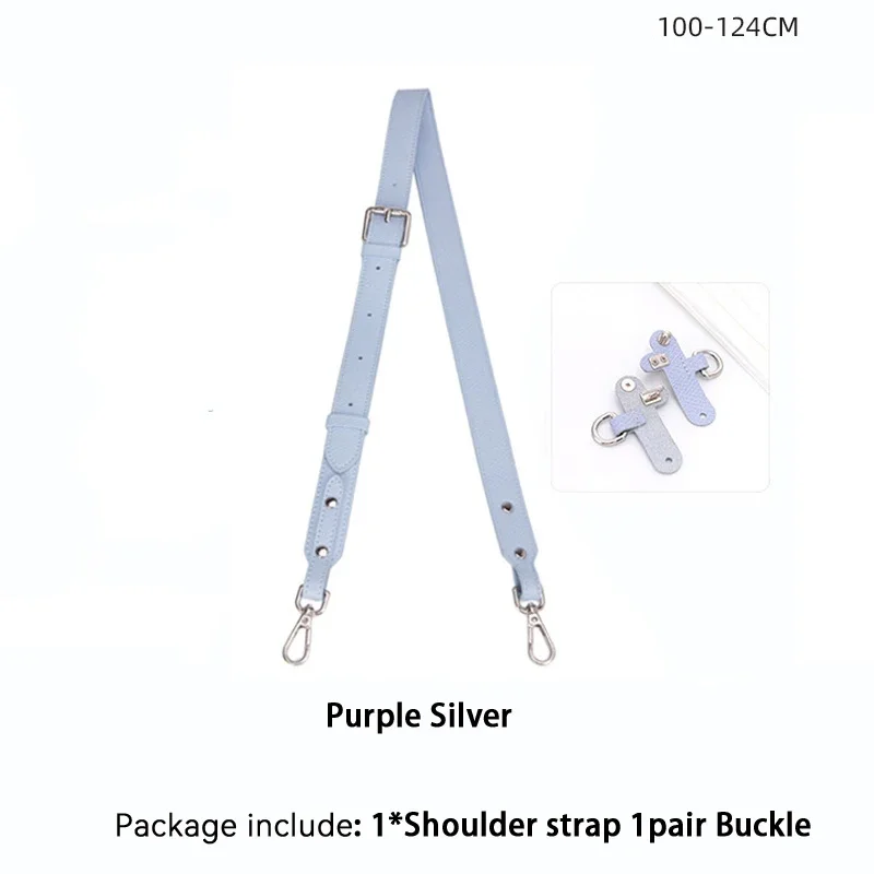 Bag Adjustable Shoulder Strap For Longchamp Small Short Handle Bag Modified Messenger Strap Real Leather: Silver
