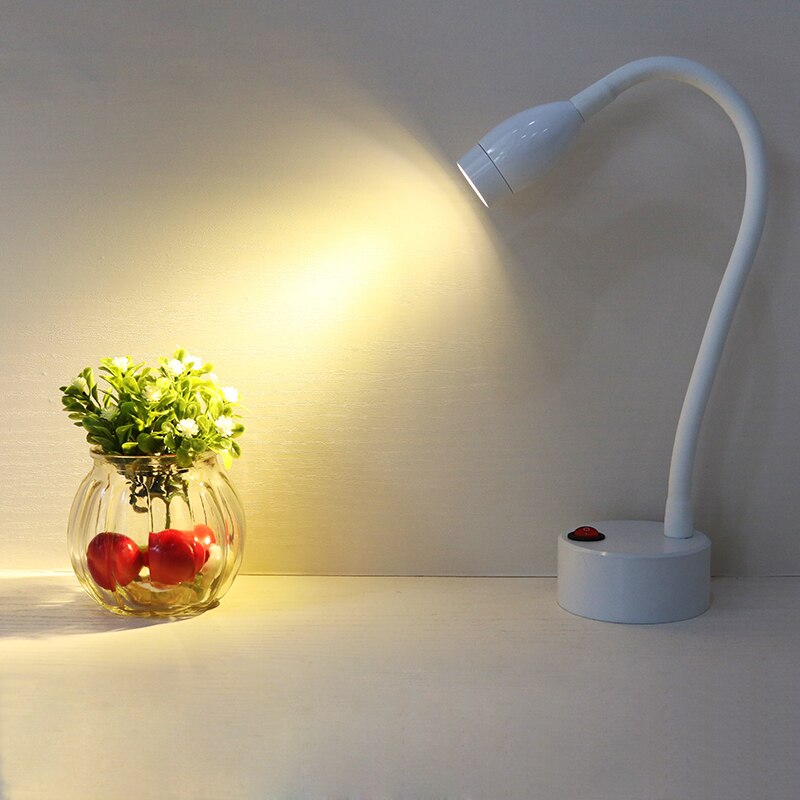 Flexible Pipe 3W LED Desk Portable Light Battery-Powered Picture Lamp Fixture Wireless Spotlight Button Cabinet Jewelry store