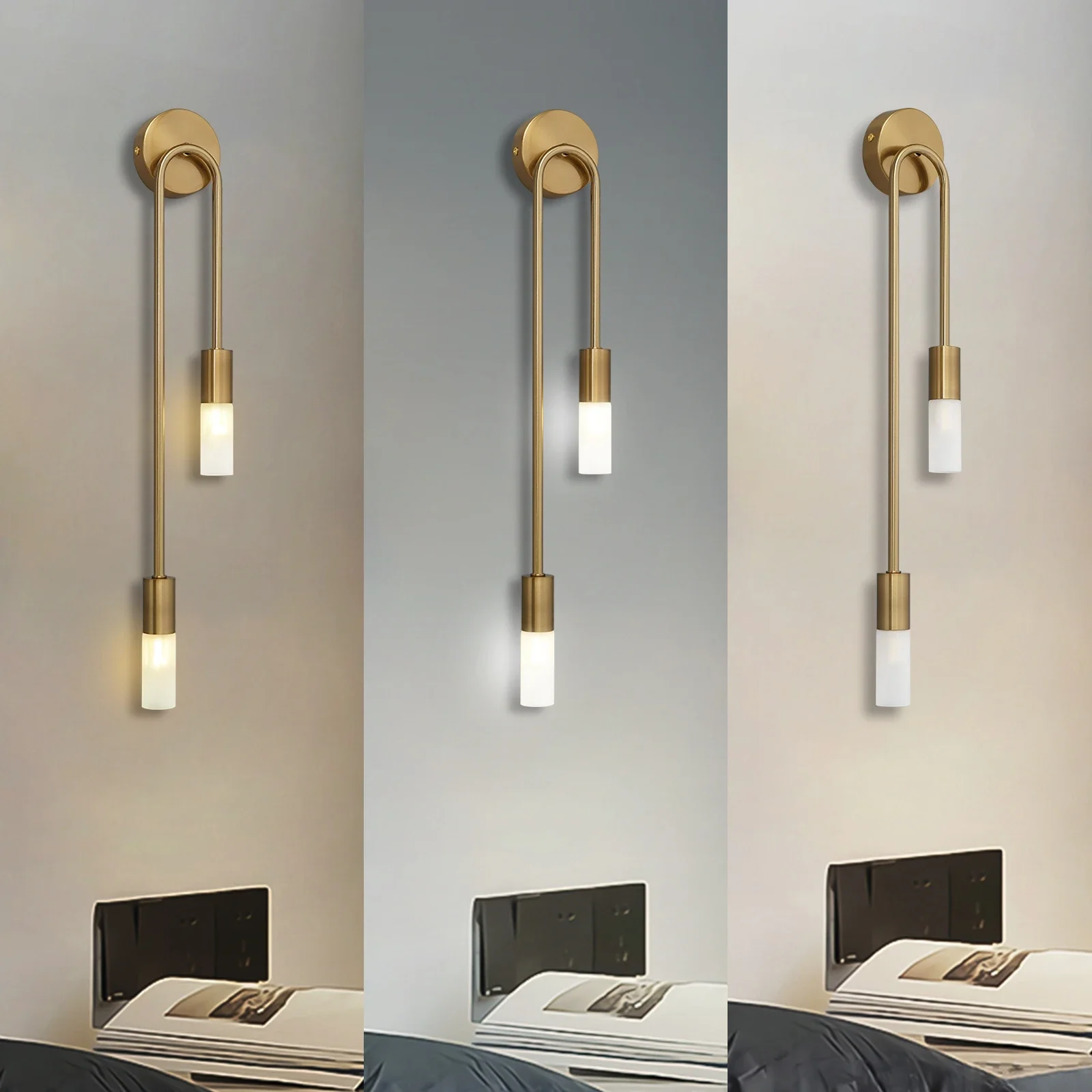 Moderne ledet-vegglampe måke nordisk lang stripe vegglampe til stue soverom dårlig hall korridor bakgrunn innendørs dekor