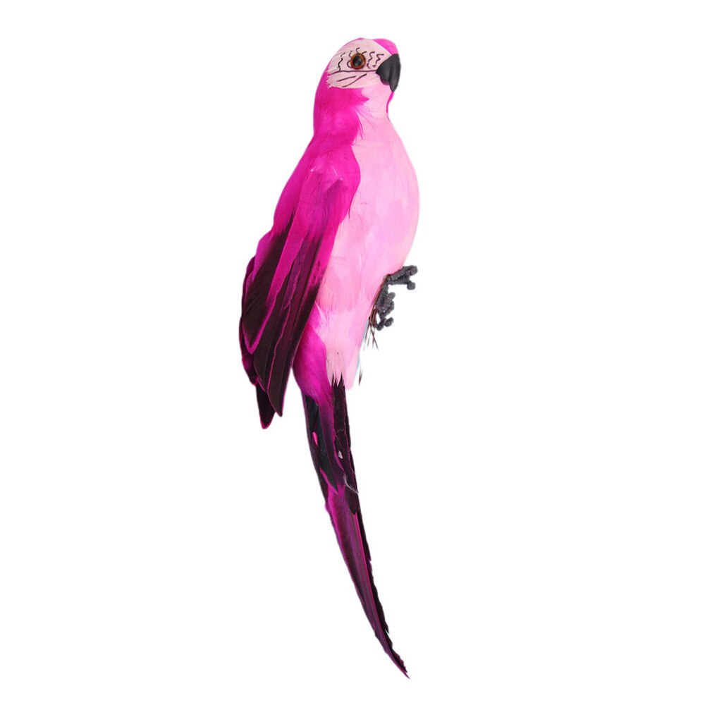Pluma de loro Artificial, accesorios de jardinería, adorno para manualidades, adorno para aves, modelo de loro (rosado): Default Title