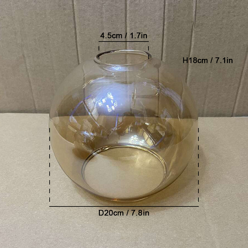 D 13Cm D 15Cm D 18Cm D 20Cm D 25Cm Met De Hand Geblazen Helder Glas Globe Lampenkap Vervangen Met 2 Uiteinden Opening Glazen Deksel Bal Lampshad: Oranje