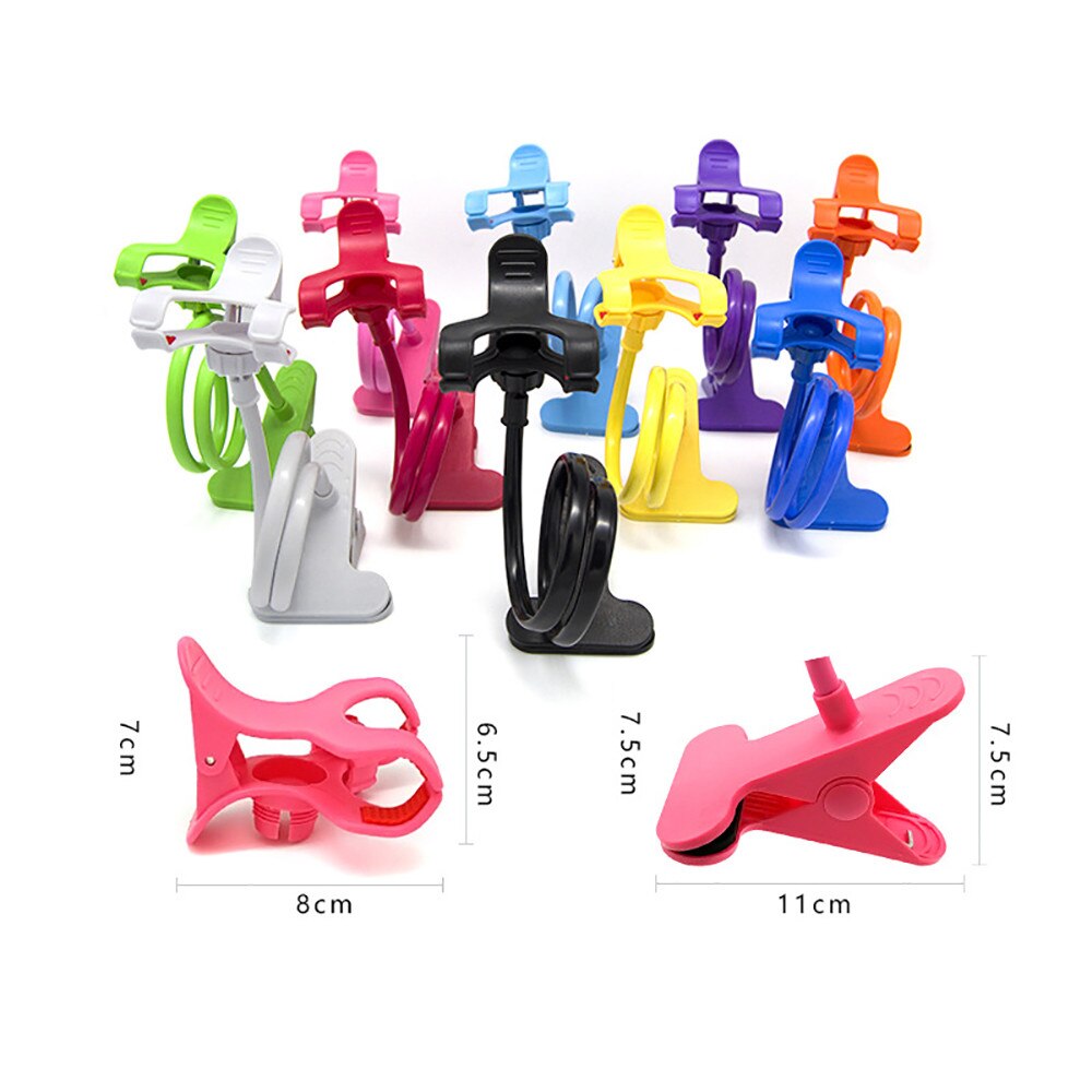 Suporte de telefone universal flexível com clip 360 graus, móvel, para preguiça na cama, fixa na mesa, base