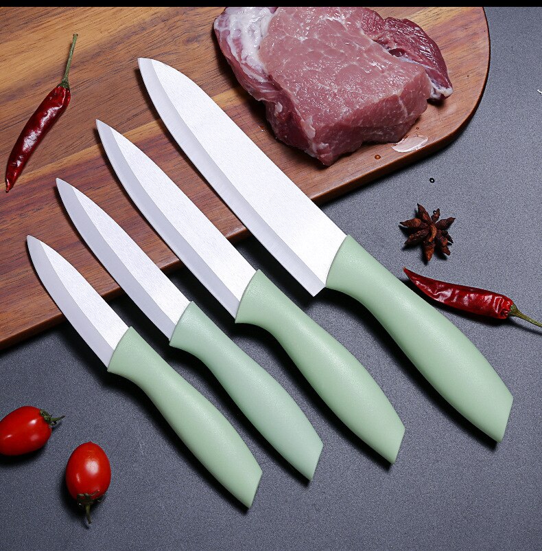 Keramik Küchenmesser Set 4 mit 3/4/5/6 Zoll Keramik Schäl Messer messer für Ktichen und kochen messer.: Set 4 Green / 6 inch-1pc