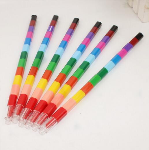 6/stuks of 12 pcs Pop up Olie Pastel Kleurpotloden Pen Kids Swap Punt Kleurpotloden Stacker Potloden DIY Party loot Bag Fillers Tekening Pen