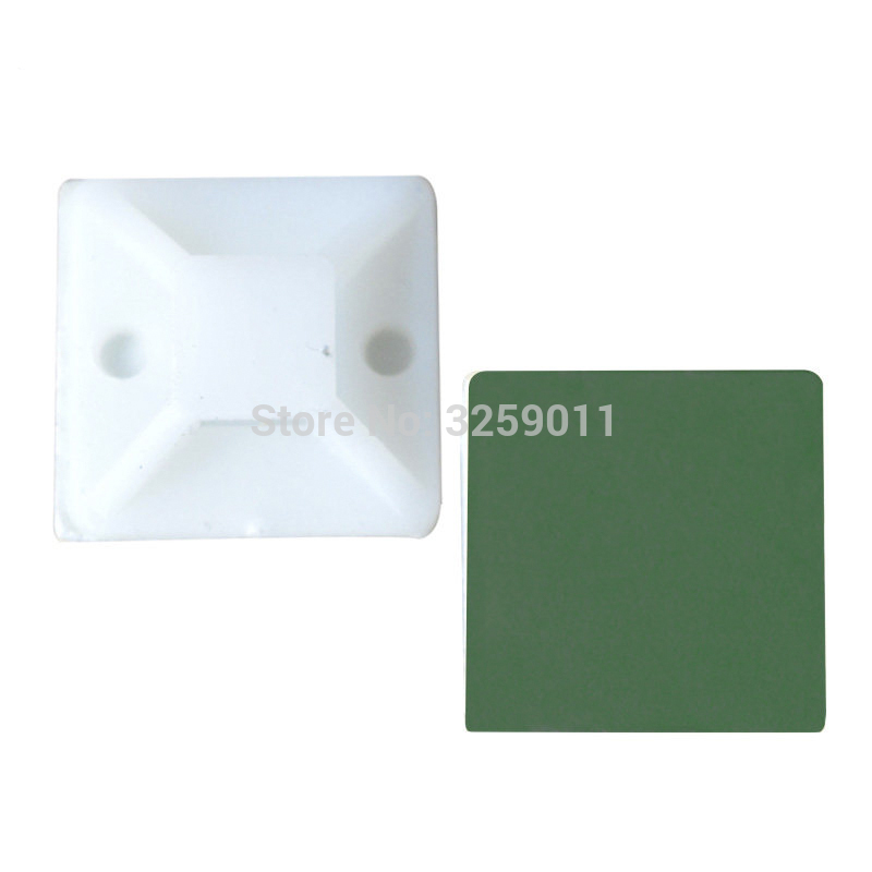 50PCS Self Adhesive Cable Tie Mounts 30 mm * 30 mm Screw Hole Anchor Point Provides Optimal Strength for Long-Term green stick