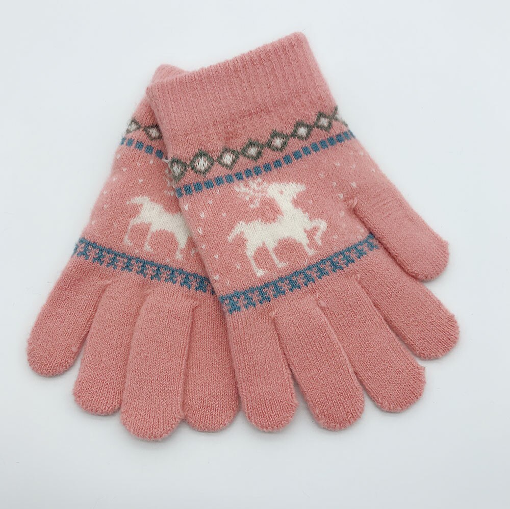 Di natale Dei Bambini di Inverno Caldo Del Fumetto Dei Cervi di Finger Completa Mittens KnittedGloves A Mano Neonato Manicotto Delle Ragazze Dei Ragazzi Bambini dropshipping11.9: PK