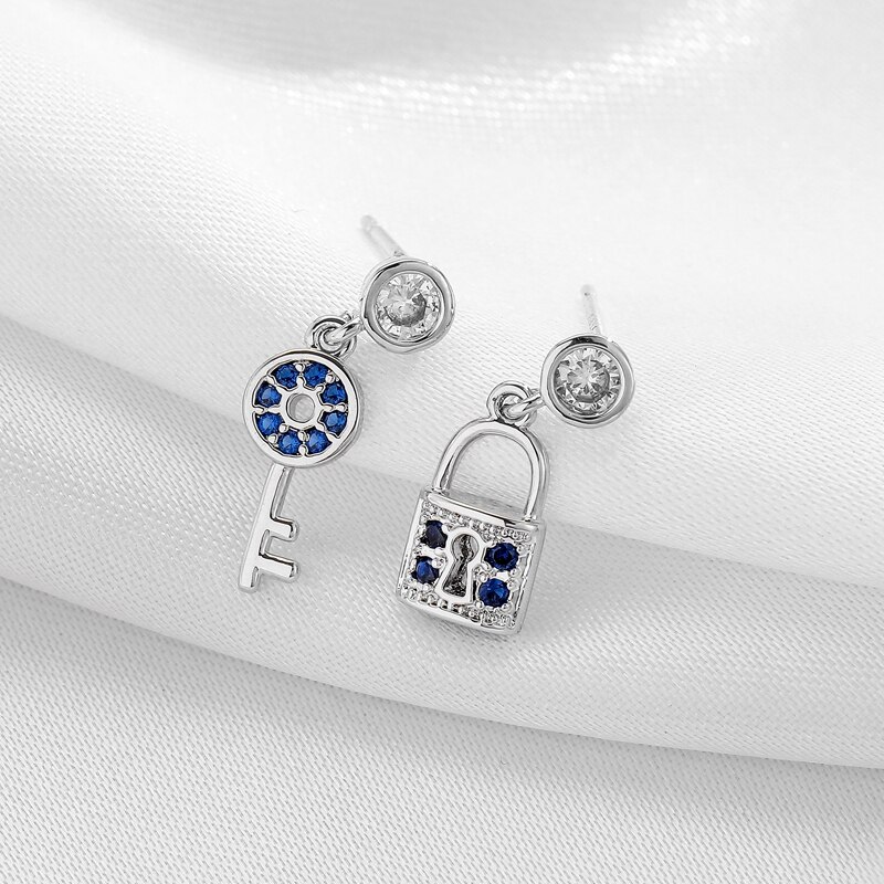 Moda carino dolce blocco chiave piccoli orecchini per le donne orecchini penetranti per le donne gioielli da festa Pendientes accessori 2022