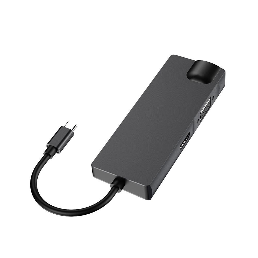 Vmade USB HUB 8 in 1 Thunderbolt 3 Type C Adapter Dock USB 3.0 Port +RJ45+4K HDMI For Macbook Pro PC