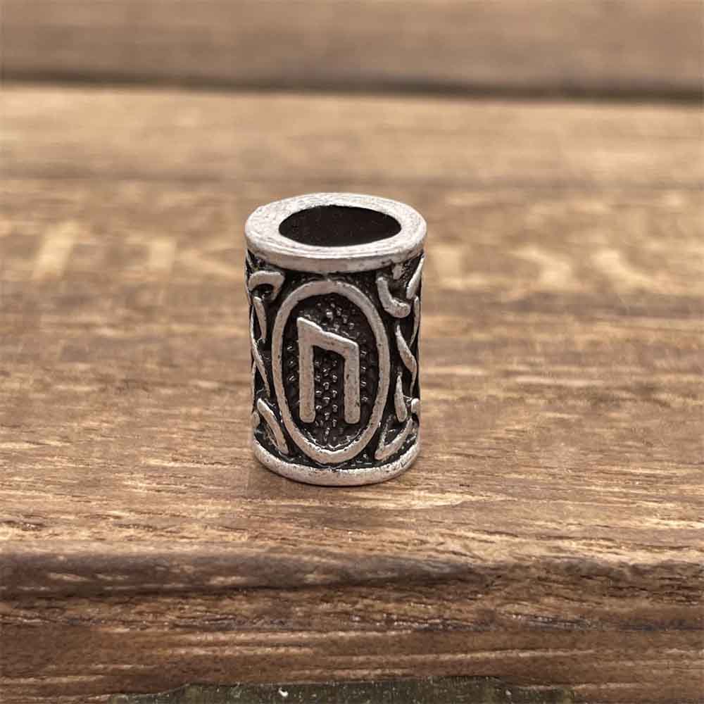 Cuentas de runas vikingas para hacer joyas, trenzas para el cabello, manualidades para Barba, espaciador de Metal Diy, accesorios de cuentas con agujero grande, aptos para pulsera