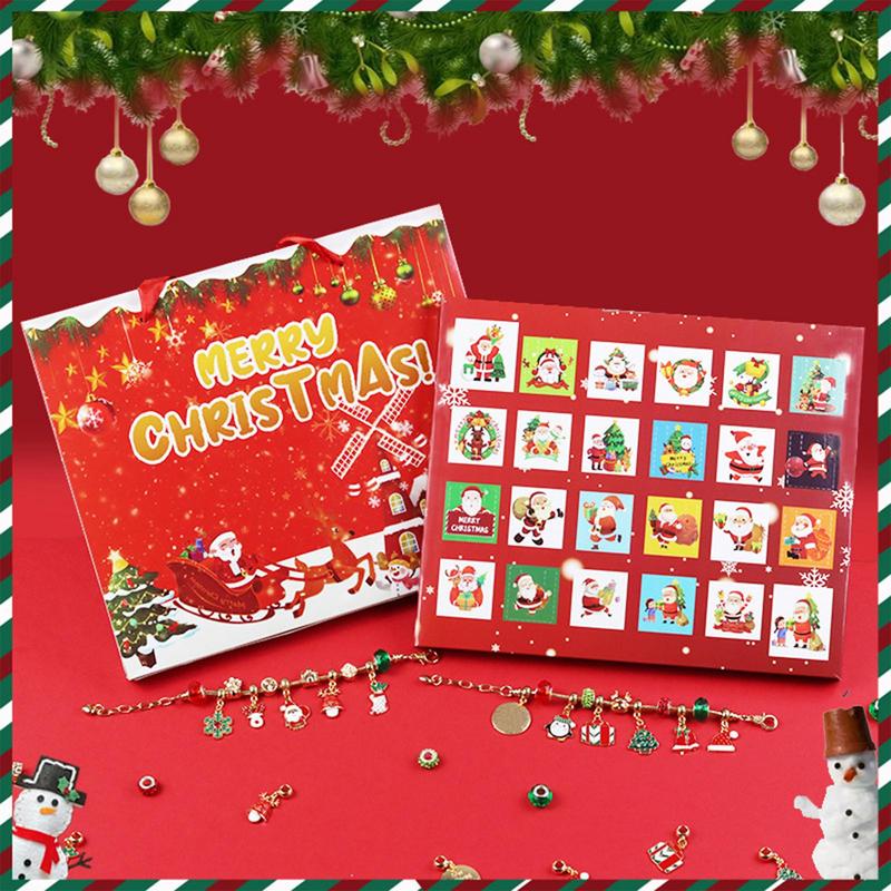 Calendar Bracelet Set For Advent 24 Days Advent Calendar Christmas Bracelet Set Cute Charm Making Kit With 2 Bracelets Christmas