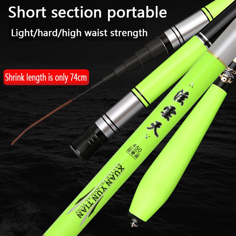 Short Section Fishing Rod 3.6/4.5/5.4/6.3/7.2M Fishing Rod Hand Rod Carbon Brook Flow Fishing Rod Fishing Gear