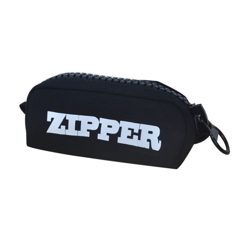 Duży zamek piórnik płótno zamek błyskawiczny szkolne pióro piórnik robić artykułów piśmienniczych organizator worek robić przechowywania piórnik materiały biurowe A6350: czarny