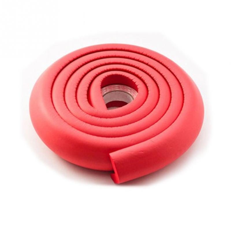 Essentielt hjem højelastisk 2m nbr skum børnesikkerhedsbord hjørneblødgøringsmiddel pudebånd dobbeltsidet klæbebeskytter: Rød