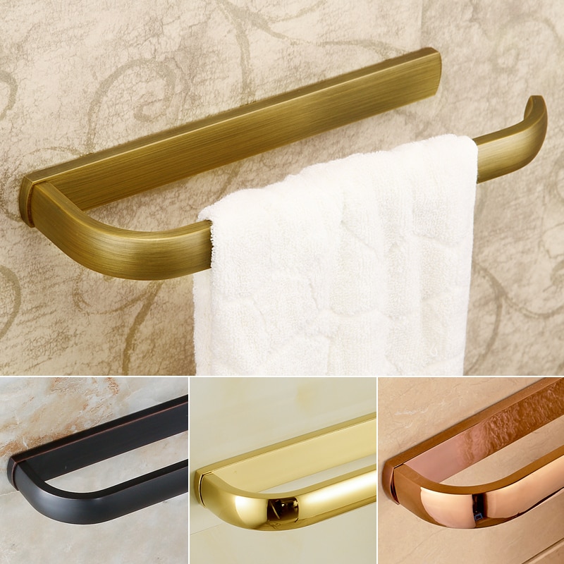 Single Bathroom Kitchen Towel Bar Towel Holder Antique Brass Golden Bathroom Tolwer Holder Rod