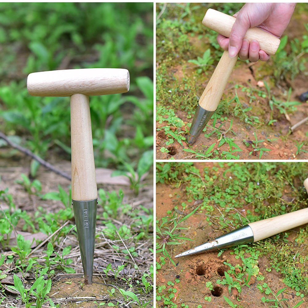 Dibber for Planting Seeds Long Handle Hand Held Bulb Planter Tool for Planting Seeds Seedling Gardening Puncher Supplies