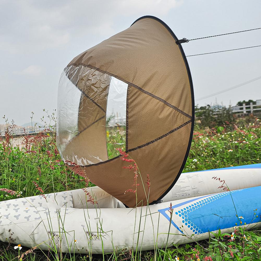 46 Inch Foldable Kayak Boat Wind Sail Transparent Canoe Kayak Sail Canoe Boats Drifting Wind Sail With Clear Window for Surfing