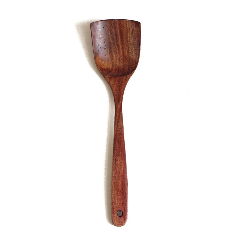 Wooden Cooking Utensil Non Stick Slotted Spoon Cooking Dinner Food Shovel Spatula Spoon Ladle Food Kitchen Tools: B
