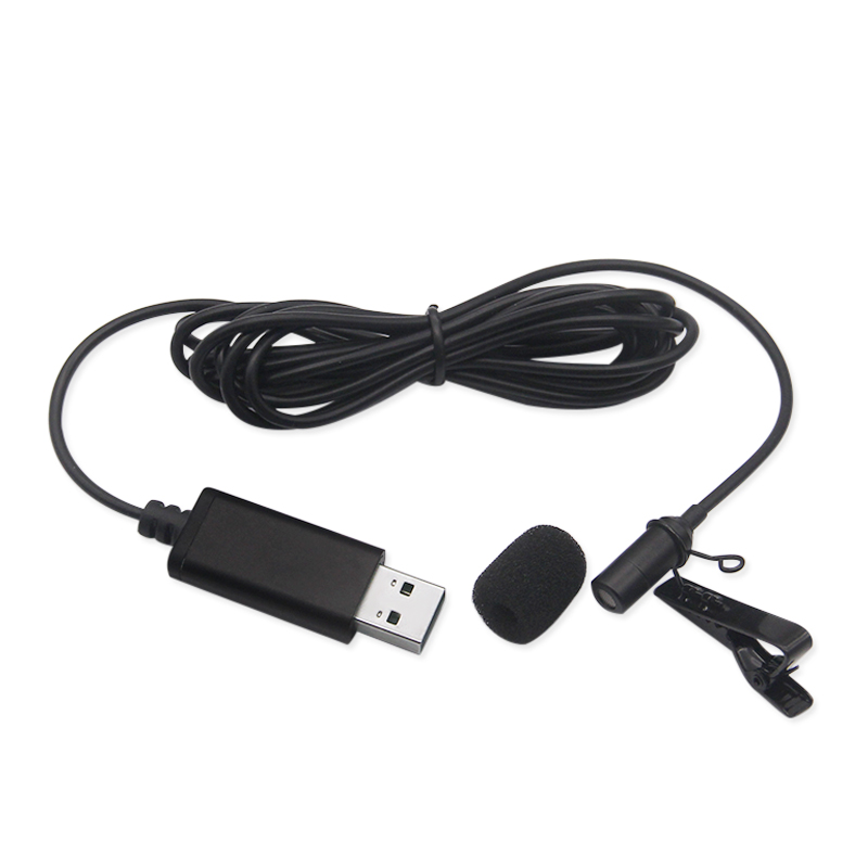 Portable USB Mini Microphone 2m Lapel Lavalier Mic Clip-on External Buttonhole Microphones for Laptop PC Computer Recording Chat: PURPLE
