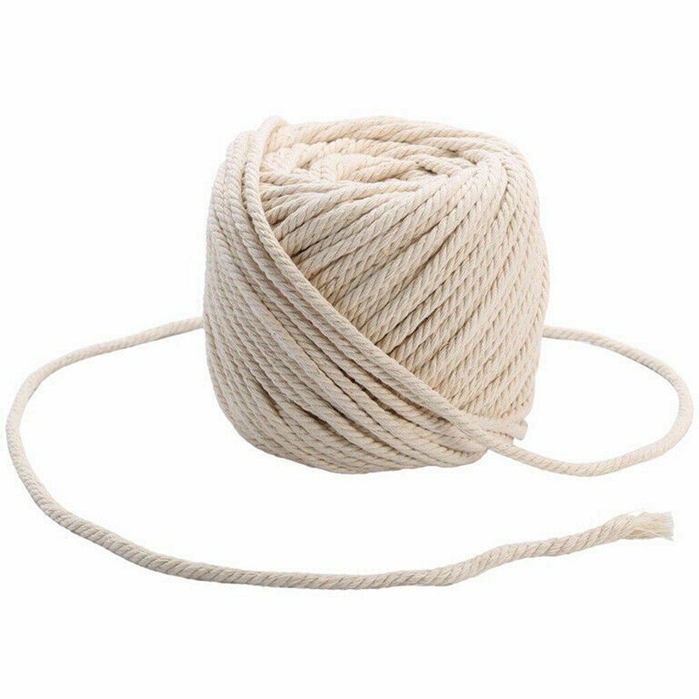 Natural Cotton Rope Handicraft DIY Cotton Cord Weaving Crafting Braiding Rope Thread Wall Hang Decor Tapestry Make Cotton Rope